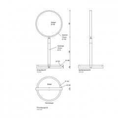 DECOR WALTHER STONE KSA Зеркало косметическое Ø180x400х16.5см, настольное, двухстороннее, увеличение 4х-1х, цвет белый матовый/хром