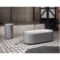 Bette Lux Oval Couture Подиум для раковины А220 с текстильной обивкой , высота 890см, цвет буро-серый 852