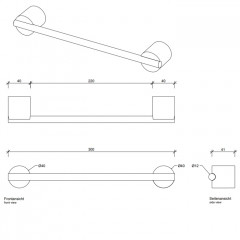 Decor Walther Stone HTE30 Полотенцедержатель 30см, цвет: белый / хром