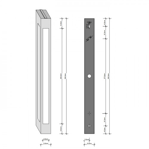 Decor Walther Bloc 60 Светильник настенный 5x10x60см, 1x 2G11 55W, цвет: хром