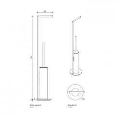 Decor Walther Mikado SBK Напольная стойка с ершиком и бумагодержателем, цвет: золото