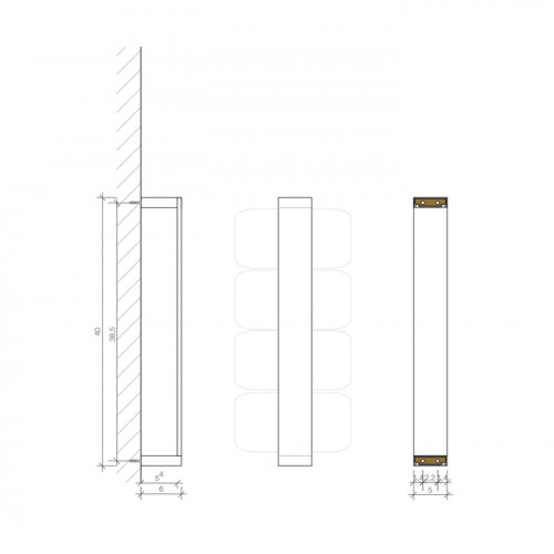 Decor Walther Brick HTE41 Полотенцедержатель 40см, вертикальный, цвет: хром