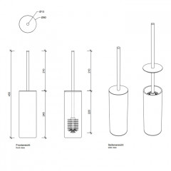Decor Walther Crack SBG Туалетный ершик, напольный, французское стекло Craquele, цвет: хром