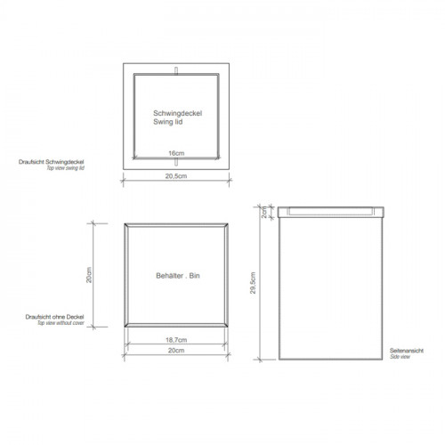 Decor Walther DW 113 Корзина для бумаги 20x20x30см, с крышкой, цвет: белый матовый