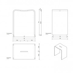 Decor Walther Stone Stool Душевая табуретка 46x40x28см, цвет: белый