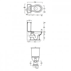 SIMAS Lante Механизм слива с двойным потоком, для бачка моноблок LA09, цвет золото