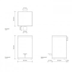 Decor Walther TE 70 SC Ведро 20x20x32см, с педалью и крышкой, softclose, цвет: сталь матовая