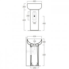 Simas Balloon Колонна под раковину квадратная 27,5xh65 см, цвет белый (без креплений F91 и комплекта PLCEBA)