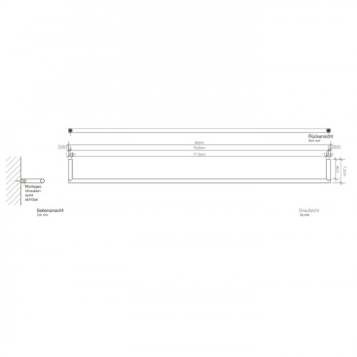 Decor Walther Mikado HTE80 Полотенцедержатель 80см, цвет: золото