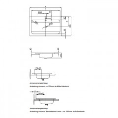 BETTE One Раковина встраиваемая на столешницу 800×495×130 мм, с 1 отв под смес. с перел. с крепл. в компл.цвет белый (СПЕЦЦЕНА со склада)