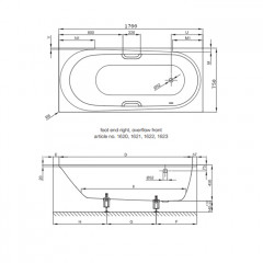 BETTE Comodo Ванна 170х75х45 с шумоизоляцией, белая