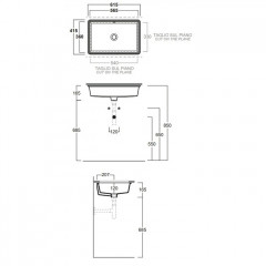 SIMAS Lavabi d'arredo Раковина под столешницу 56х36 см , цвет черный глянцевый