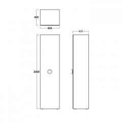 Simas Henges Пенал 50x40xh200 см, цвет белый матовый