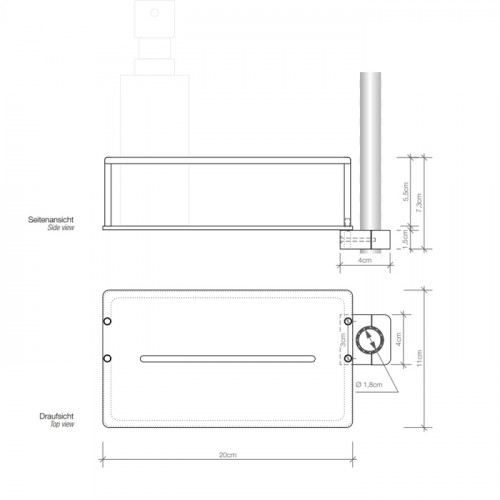 Decor Walther DSK 20 Полочка 20x11x6см для душевой стойки (17-22мм), цвет: хром