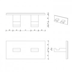 Decor Walther Brick KHAK2 Крючок самоклеящийся двойной, цвет: хром
