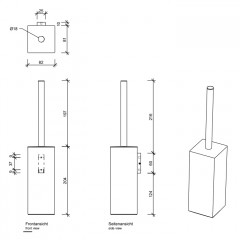 DECOR WALTHER CONTRACT CT WBG Ершик для унитаза, настенный, цвет черный матовый