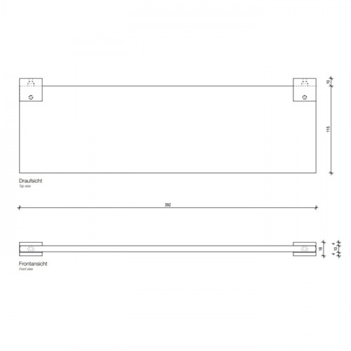 Decor Walther Corner GLA40 Полочка стеклянная 40x12см, цвет: золото