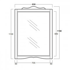 SIMAS Arcade Зеркало 83х116см, цвет bianco