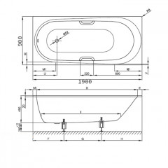 BETTE Comodo Ванна 190х90х45 с шумоизоляцией, белая