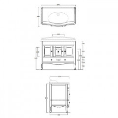 SIMAS Arcade 105, раковина-консоль 105*56, с 1 отв. под смеситель, цвет: белый