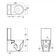 SIMAS Vignoni Бачок для унитаза моноблок VI07 (без механизма слива D20), цвет белый