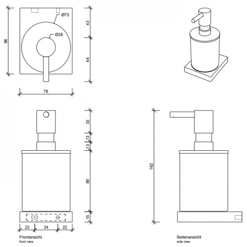 DECOR WALTHER CONTRACT CT WSP Дозатор для жидкого мыла, настенный, цвет хром