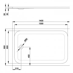 BETTE ULTRA Душевой поддон 1400х900х35 мм., прямоугольный, в комплекте с шумоизоляцией, BetteGlasur® Plus, BetteАнтислип, сталь, цвет белый