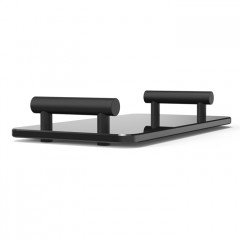 Decor Walther Bar Tab Поднос с ручками, стеклянный, цвет: матовый черный / черное стекло