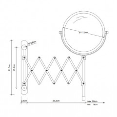 Decor Walther SPT 18 Косметическое зеркало 17см, подвесное, увел. 5x, цвет: хром