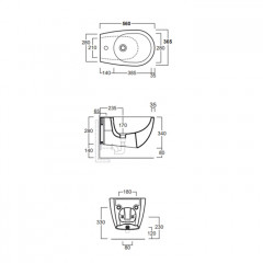 SIMAS Vignoni биде подвесное 56*36,5см, с 1 отв. под смеситель, без крепежа F85, цвет: moka matt