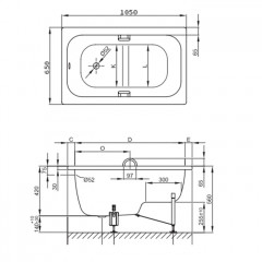 BETTE Step Ванна со ступенькой-сиденьем 105x65x42 c покрытием BetteGlasur ® Plus цвет белый