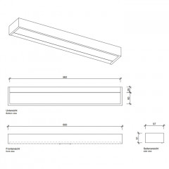 Decor Walther Box 60 N LED Светильник настенный 60x10x5см, светодиодный, 1x LED 32.8W, цвет: розовое золото