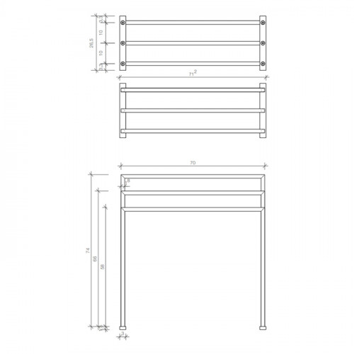 Decor Walther HT 9 Полотенцедержатель тройной 70x26x75см, напольный, цвет: хром
