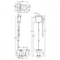SIMAS Комплект вертикальных крепежей для унитаза/биде с заглушками цвета бронза