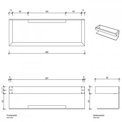 DECOR WALTHER CONTRACT Полка для душа 300х95х80 мм., отделка полированная нержавеющая сталь