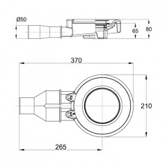 BETTEFLOOR Сифон с боковым сливом 0,85 л/с, диам.90мм, отвод 50мм, цвет: хром