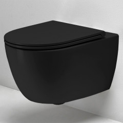Simas Trevi Унитаз подвесной 56х37 см, безободковый, цвет черный матовый (без креплений F85)