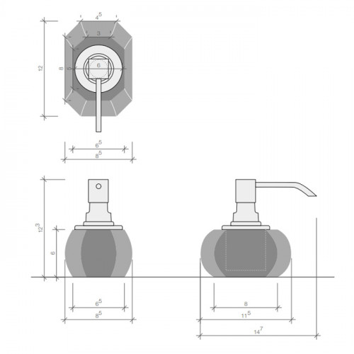 Decor Walther Kristall SSP Дозатор для мыла, настольный, хрустальное стекло, цвет: английский зеленый / хром