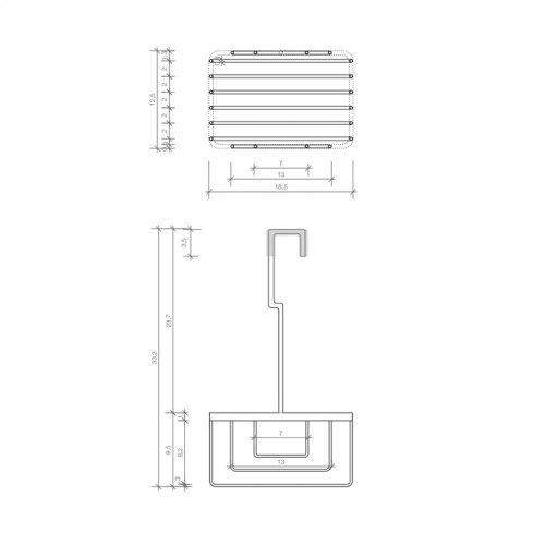Decor Walther DW 227 Корзина универсальная 18.5x12.5x33.5см для душа, подвесная, цвет: хром