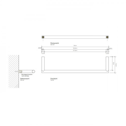 Decor Walther Mikado HTE30 Полотенцедержатель 30см, цвет: латунь