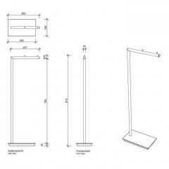 Decor Walther Straight 5 Держатель туалетной бумаги 80см, напольный,цвет: хром