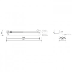 Decor Walther Classic HTD60 Полотенцедержатель двойной 60см, цвет: никель полированный