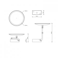 Decor Walther VISION R Косметическое зеркало, черный матовый