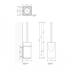 Decor Walther DW 6203 Туалетный ершик h44см, подвесной, фарфор, цвет: белый / хром