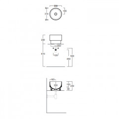 SIMAS Po-mo Раковина чаша на столешницу/полувстраеваемая сверху 33xh42 см, без отв. для смесителя, без перелива, цвет белый