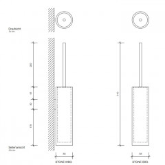 Decor Walther Black Stone SBG Туалетный ершик, напольный, цвет: черный матовый / хром