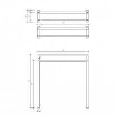 Decor Walther HT 5 Полотенцедержатель двойной 70x16x75см, напольный, цвет: хром