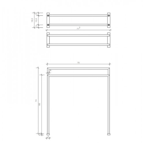 Decor Walther HT 5 Полотенцедержатель двойной 70x16x75см, напольный, цвет: хром