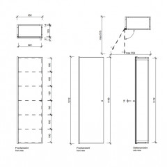 Decor Walther Glas S 4 Шкаф напольный 35x19x120см, стекло белое, цвет: хром ЗАКАЗ ПО ЗАПРОСУ