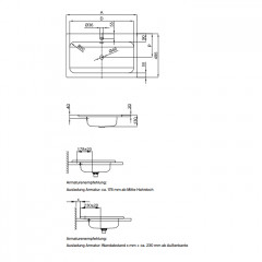 BETTE One Раковина на столешницу 800×495×130 мм, без отв под смес.,с перел., с креплением, цвет белый (УГОЛ не 90град/ упаковка рваная )